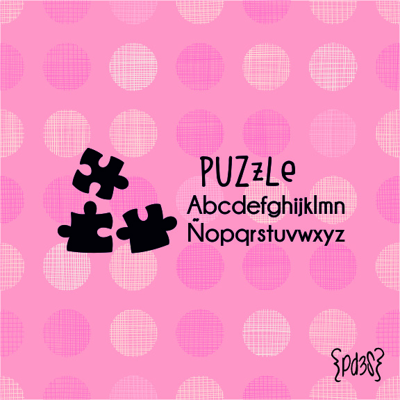 Sello textil y papel PUZZLE